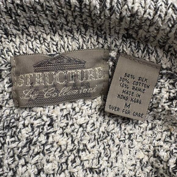 VTG Structure Silk Blend Grandaacore Quiet Luxury Button Up Sweater Womens Sz M - Picture 4 of 5